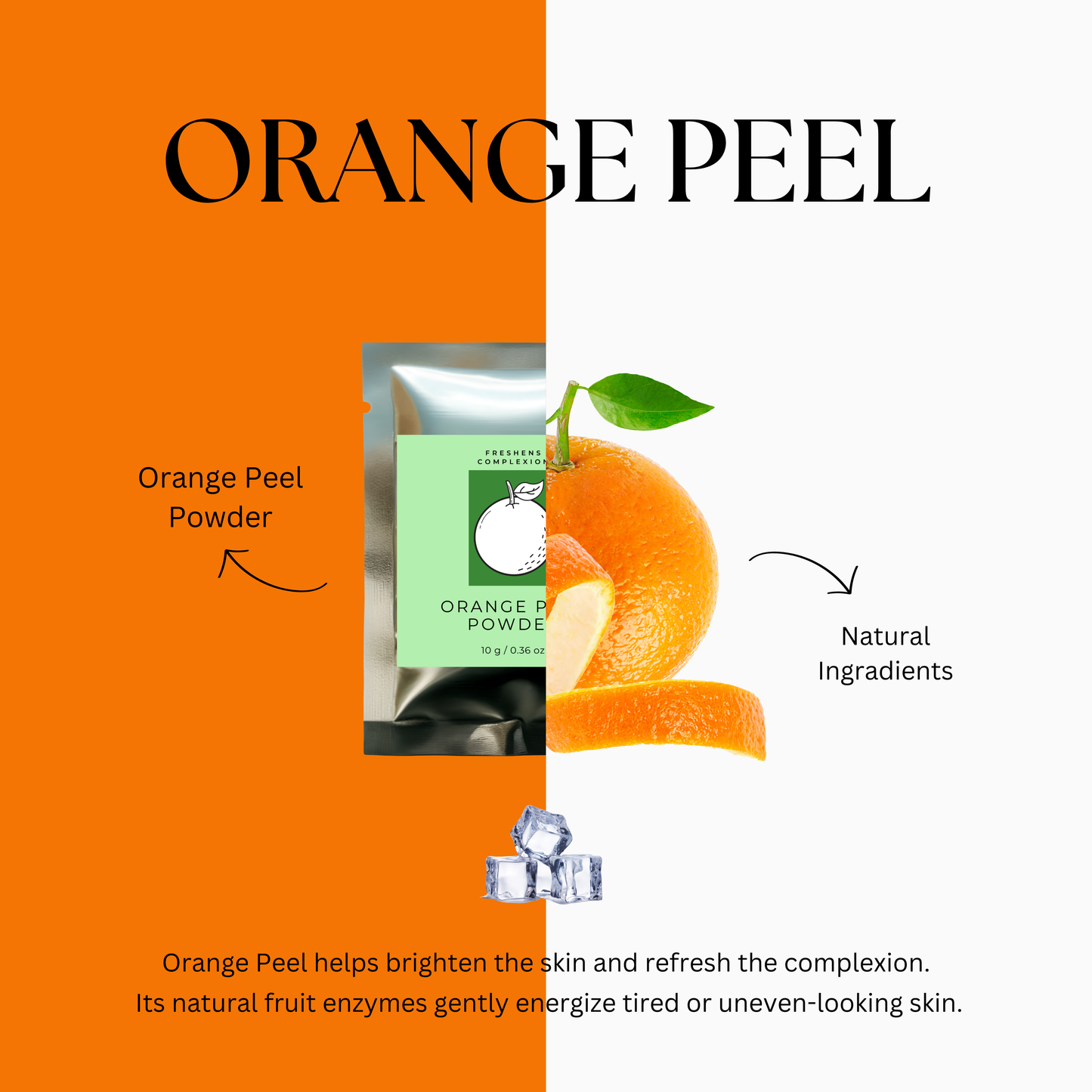 Citrus Glow – Skincare Ice Therapy Sachets (Orange Peel Powder)