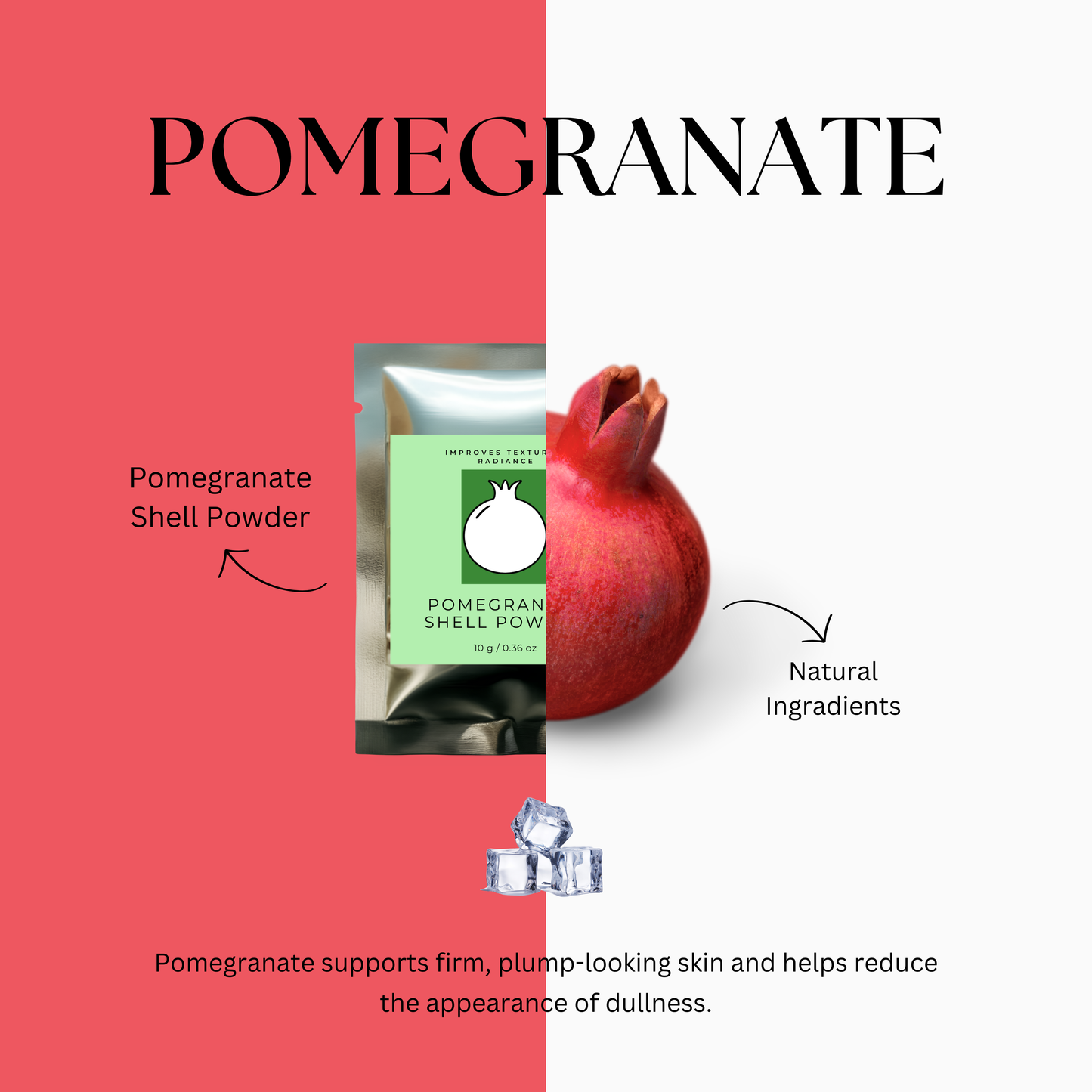 PomeLift – Skincare Ice Therapy Sachets (Pomegranate Shell Powder)
