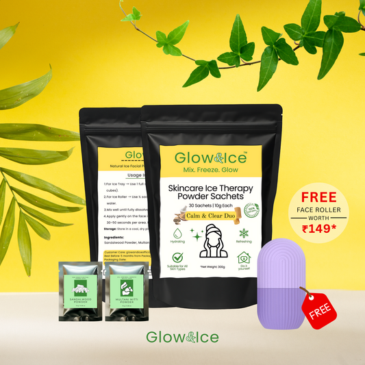 Calm & Clear Duo – Skincare Ice Therapy Sachets (Sandalwood & Multani Mitti)