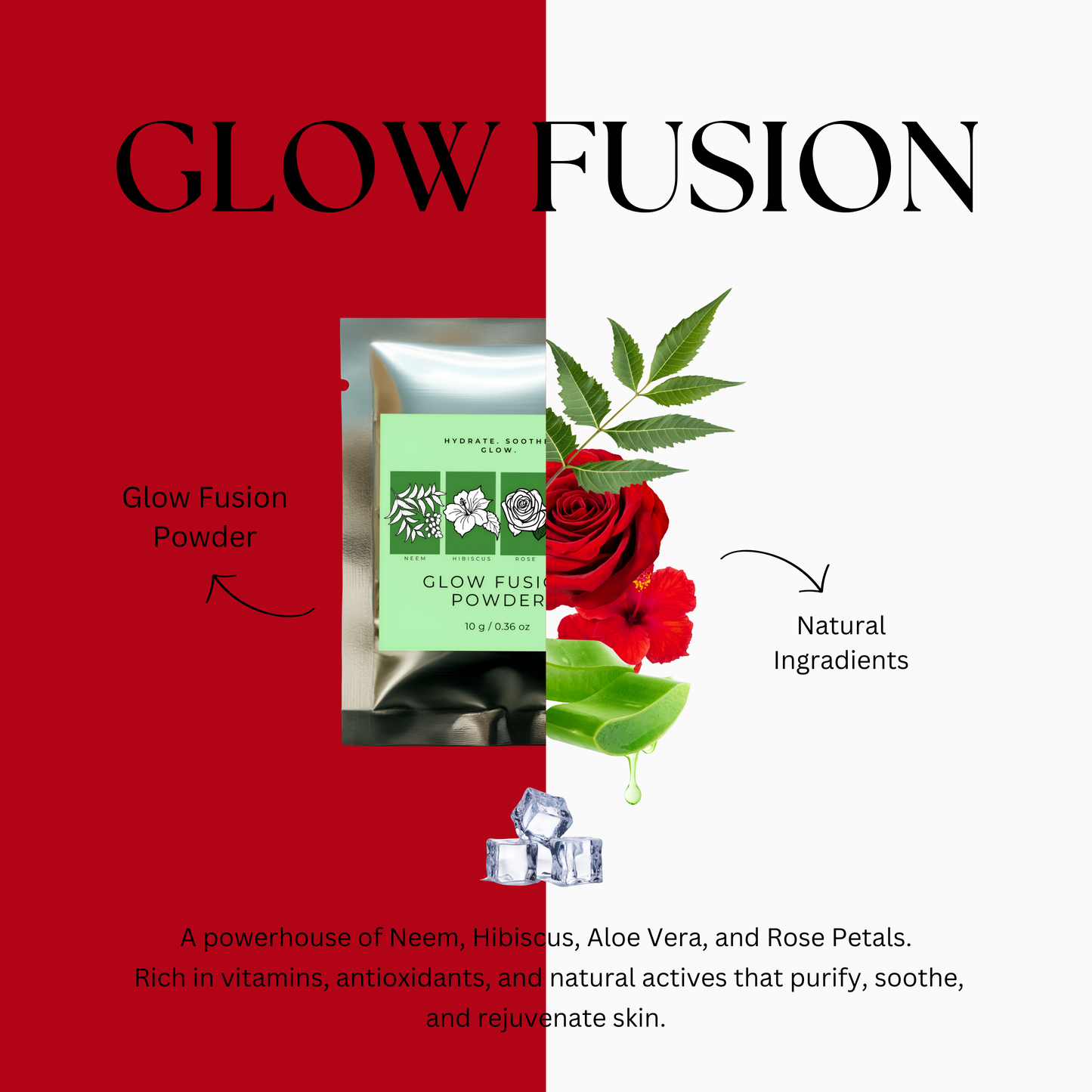 Floral Fusion – Skincare Ice Therapy Sachets (Neem, Hibiscus, Aloe Vera & Rose)