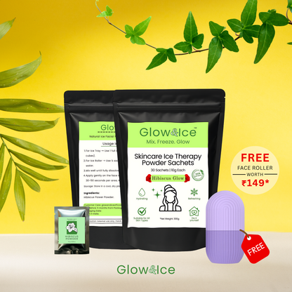 Hibiscus Glow – Skincare Ice Therapy Sachets (Hibiscus Powder)