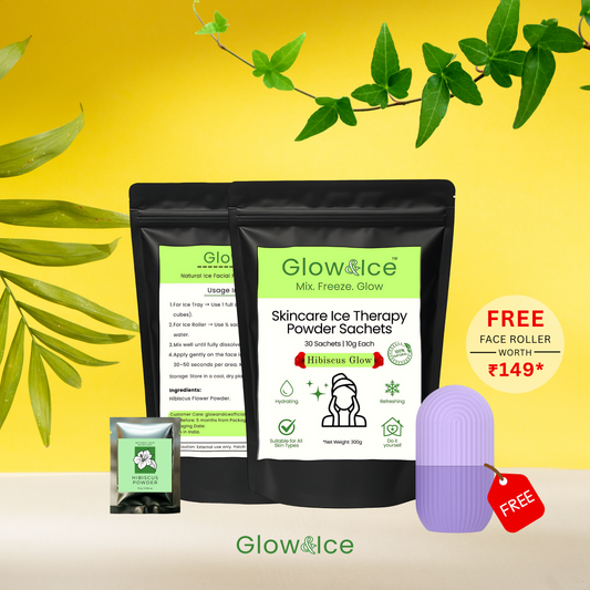 Hibiscus Glow – Skincare Ice Therapy Sachets (Hibiscus Powder)