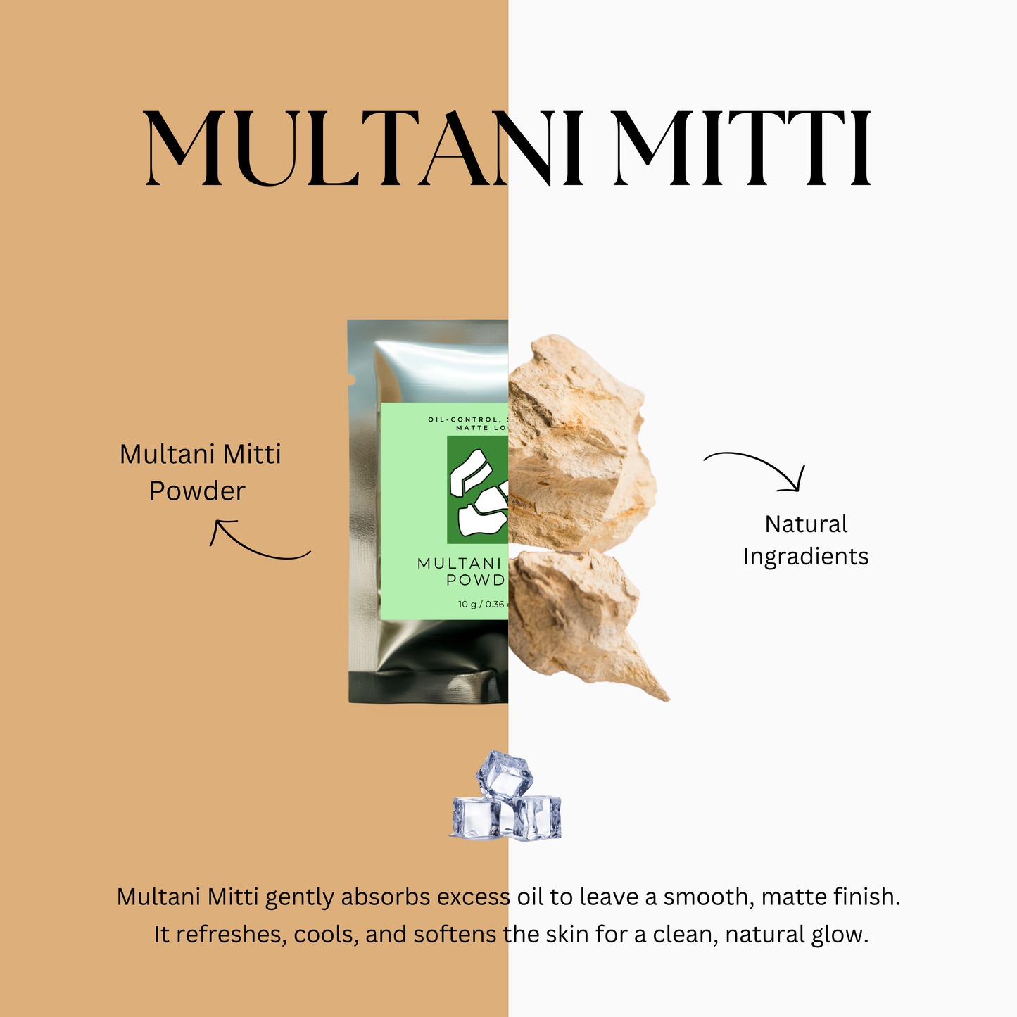 Calm & Clear Duo – Skincare Ice Therapy Sachets (Sandalwood & Multani Mitti)