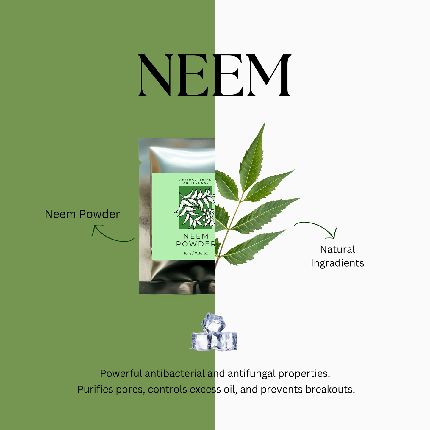 Floral Fusion – Skincare Ice Therapy Sachets (Neem, Hibiscus, Aloe Vera & Rose)