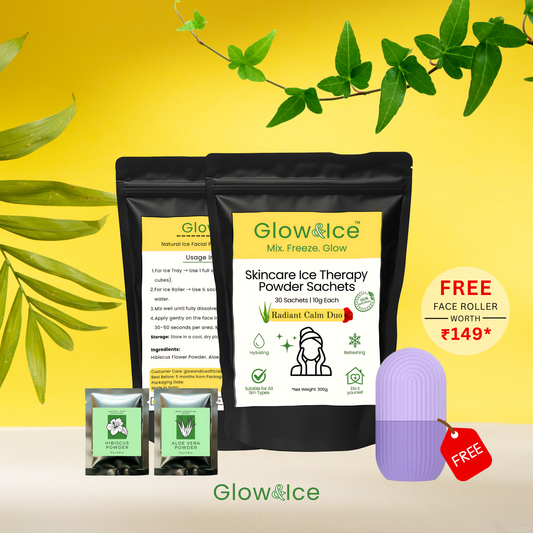Radiant Calm Duo – Skincare Ice Therapy Sachets (Hibiscus & Aloe Vera)