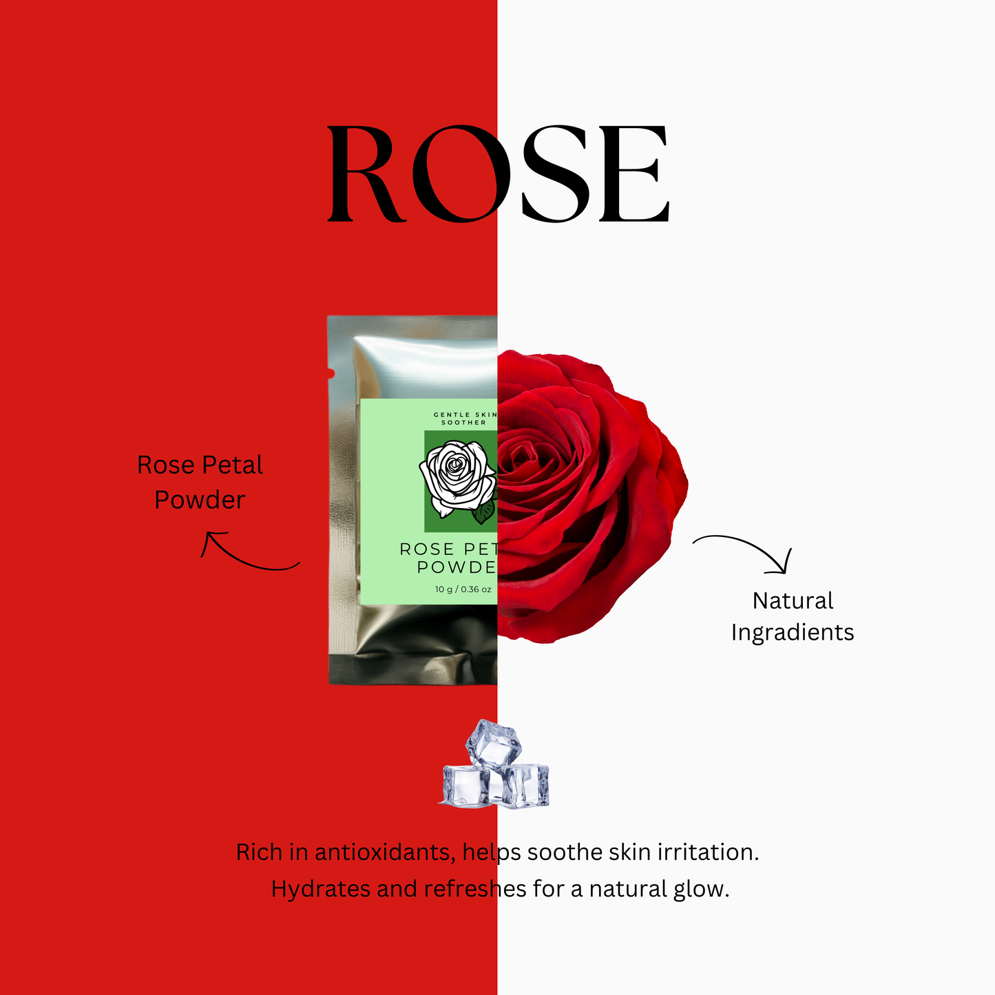 Golden Fusion – Skincare Ice Therapy Sachets (Sandalwood, Aloe Vera, Rose & Orange Peel)