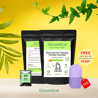 Sandal Soothe – Skincare Ice Therapy Sachets (Sandalwood Powder)